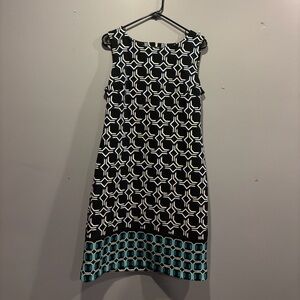 Liz Claiborne Black and White Sheath Midi Dress
